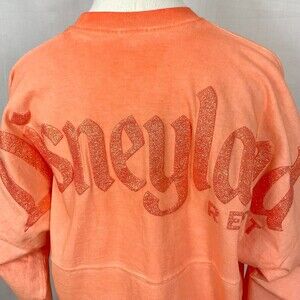 Disneyland Coral Spirit Jersey Shirt Top Ombre Glitter Ariel's Grotto Sz Small